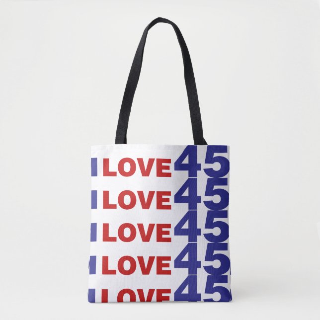 I Love 45 Tote Bag (Front)