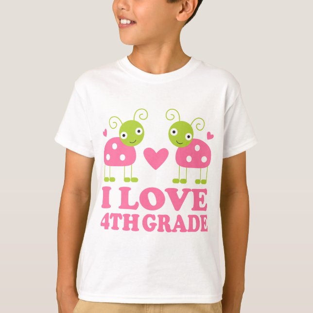 I Love 4th Grade Ladybug T-Shirt (Front)
