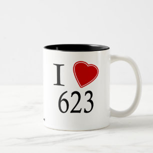 I Love 623 Phoenix Two-Tone Coffee Mug