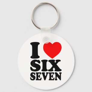 I Love 67 Funny Meme I Heart Six Seven Keychain
