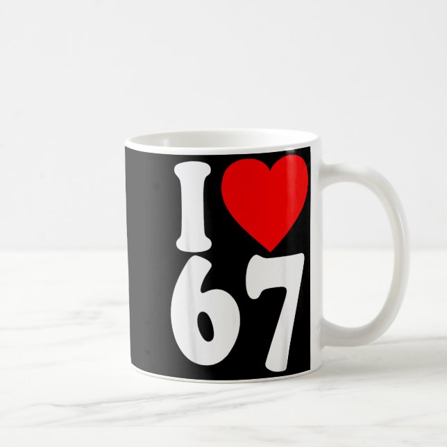 I Love 67 Meme Six Seven Matching Couples Valentin Coffee Mug (Right)
