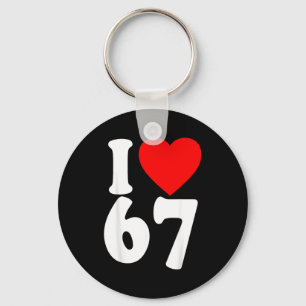 I Love 67 Meme Six Seven Matching Couples Valentin Keychain
