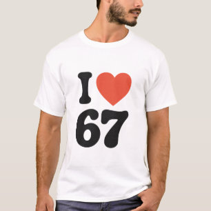I Love 67 Retro Heart T-Shirt