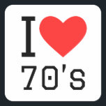 I love 70s square sticker<br><div class="desc">I love 70s ,  for decades lovers</div>