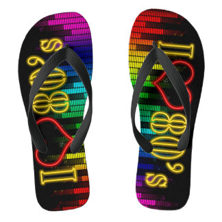 I Love 80's Music Flip Flops