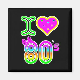 I Love 80's Shirt - Retro Neon Costume Halloween  Magnet