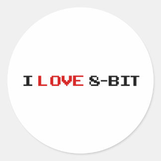 I Love 8 Bit Classic Round Sticker