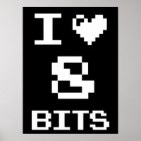 I Love 8 Bits, gamer geek design