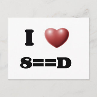 I Love 8==D Postcard