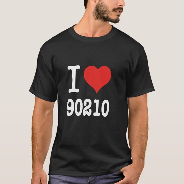 I Love 90210 Zip Code Local Love T-Shirt (Front)