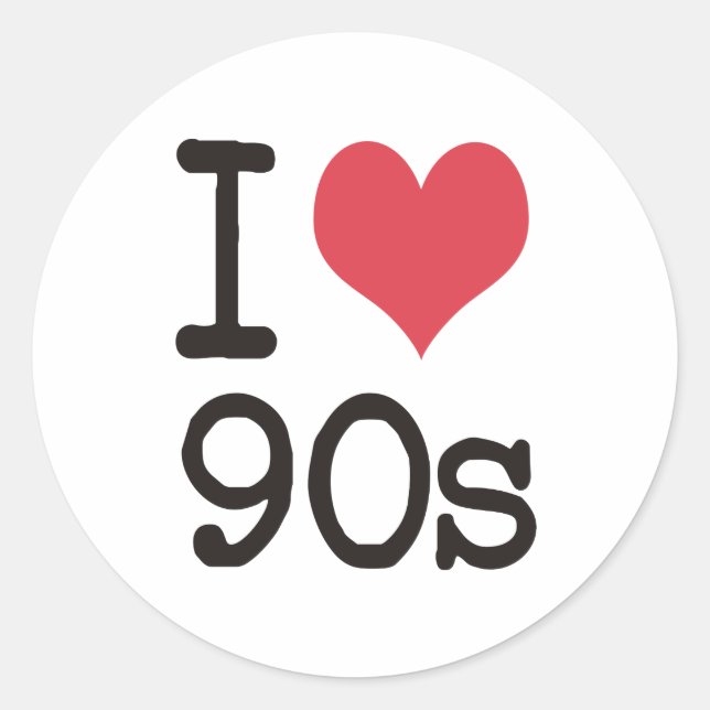 I Love 90s Products & Designs! Classic Round Sticker (Front)