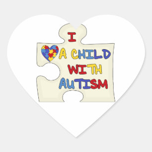 I Love a Child With Autism Heart Sticker