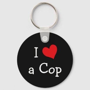 I Love a Cop Keychain