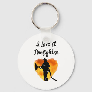 I Love A Firefighter Keychain