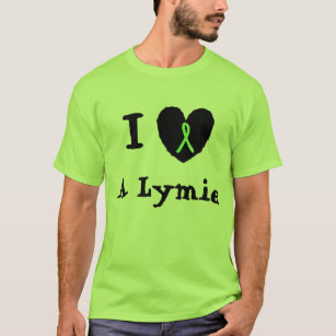 I Love a Lymie, Heart with Lyme Awareness Ribbon T-Shirt