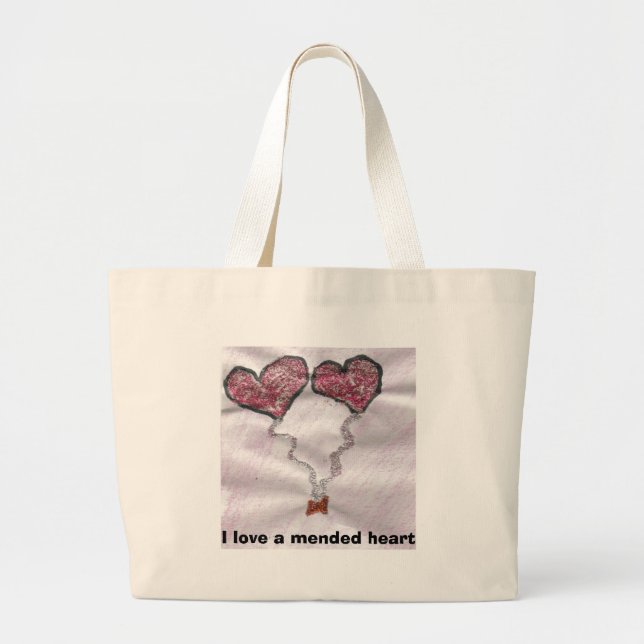 I love a mended heart large tote bag (Front)
