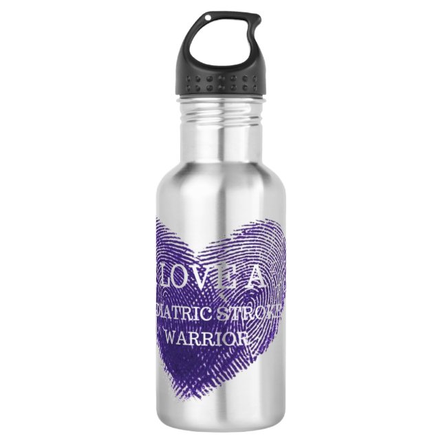 I love a pediatric stroke warrior water bottle (Front)