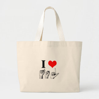 I Love A-S-L (2) Large Tote Bag
