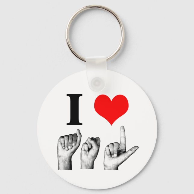 I Love A-S-L Keychain (Front)