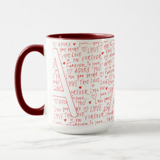 I Love A You — Personalized Initial “A” Romantic D Mug