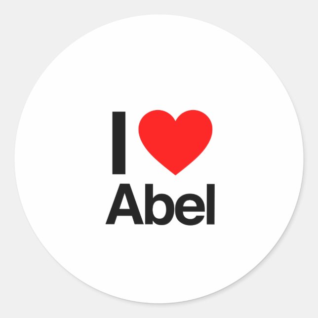 i love abel classic round sticker (Front)