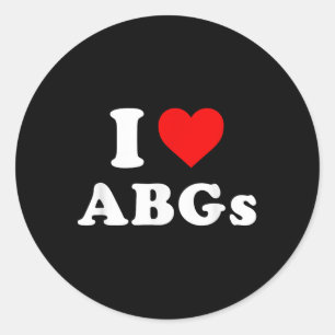 I Love Abgs Funny I Love Asian Baby Girls  Classic Round Sticker