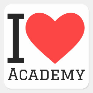 I love academy square sticker