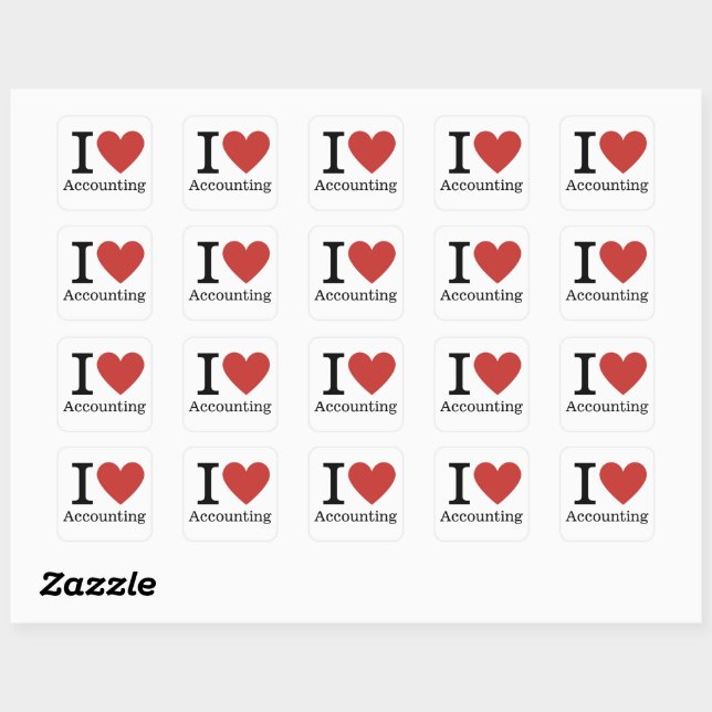 I ❤️ Love Accounting - Accounting Dept. - STICKER (Sheet)