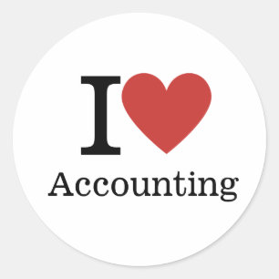 I ❤️ Love Accounting (for Employees) CUSTOMIZABLE Classic Round Sticker