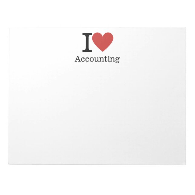 I ❤️ Love Accounting NOTEPAD - Accounting Dept. (Front)