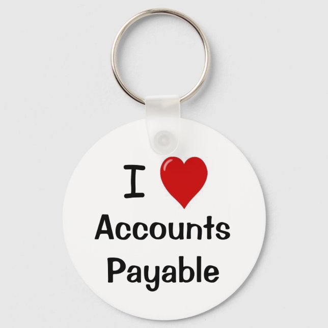 I Love Accounts Payable - I Heart Accounts Payable Keychain (Front)