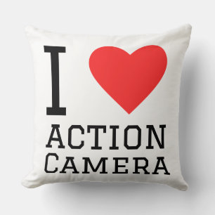 I love action camera throw pillow
