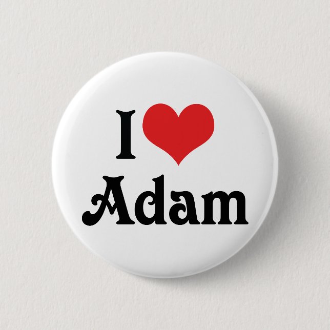 I Love Adam 2 Inch Round Button (Front)