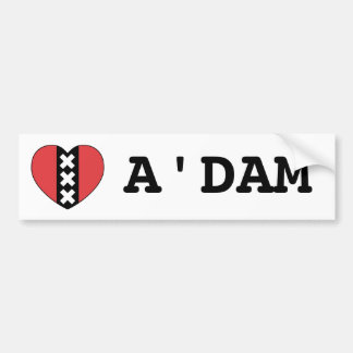 I LOVE A'DAM bumper sticker By Amsterdamned