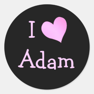 I Love Adam Classic Round Sticker