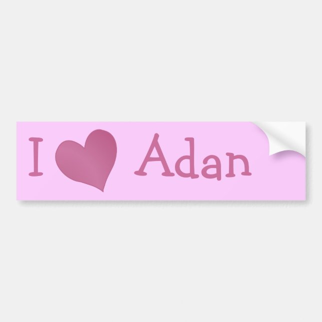 I Love Adan Bumper Sticker (Front)