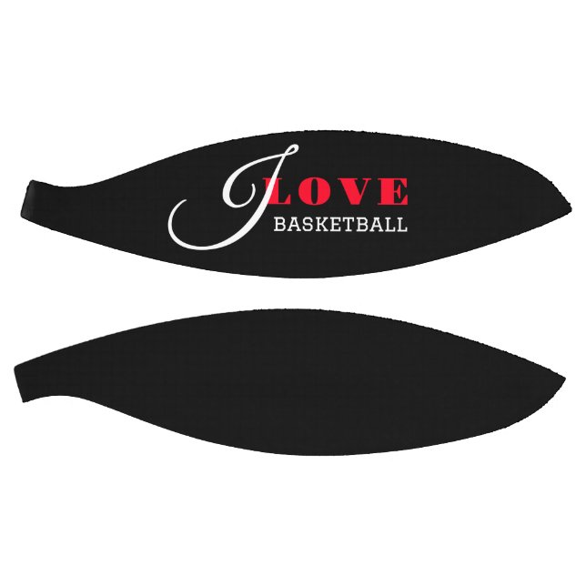 I love ( add your text) Black Valentine Gift Basketball (Panels)