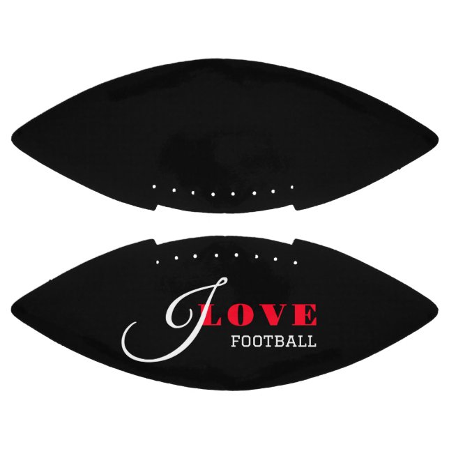 I love ( add your text) Black Valentine Gift Football (Panels)