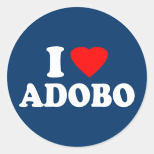 I Love Adobo Classic Round Sticker