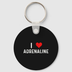 I Love Adrenaline Heart Surfing Sky Diving Skiing Keychain
