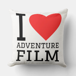 I love adventure film throw pillow