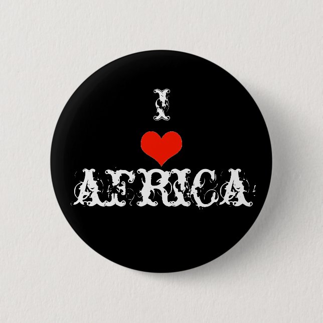 I love africa 2 inch round button (Front)