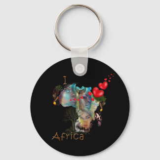 I love Africa Classic Round Sticker Keychain