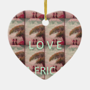 I Love Africa – Cultural Landscape Pattern Ceramic Ornament