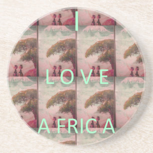 I Love Africa – Cultural Landscape Pattern Coaster