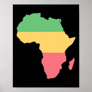 I Love Africa Rosta Coloured Continent  Poster