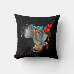 I love Africa Throw Pillow
