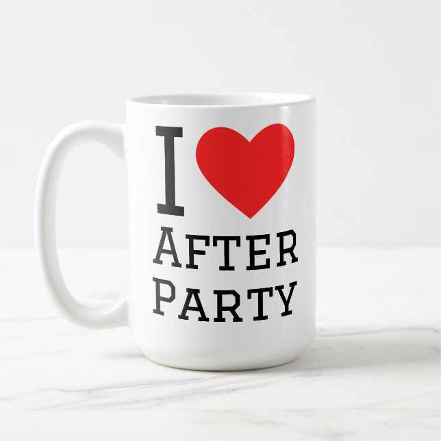 i love after party coffee mug (Left)