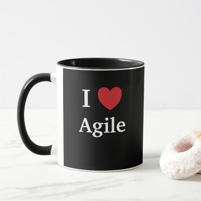 I Love Agile Quote Mug Project Manager Gift Idea (With Donut)