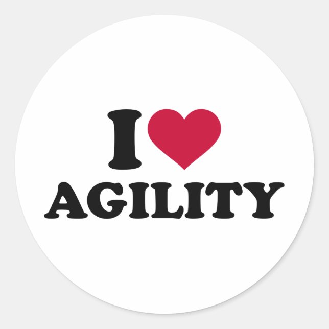 I love agility classic round sticker (Front)